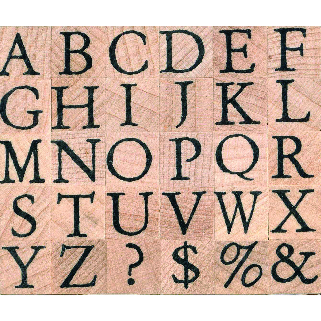 Stempelset alfabet antiek hoofdletters