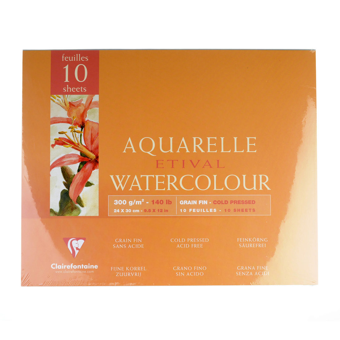 Etival aquarelblok 300g 4-zijdig gelijmd 24x30 cm 10 vellen Etival aquarelblok 300g 4-zijdig gelijmd 24x30 cm 10 vellen