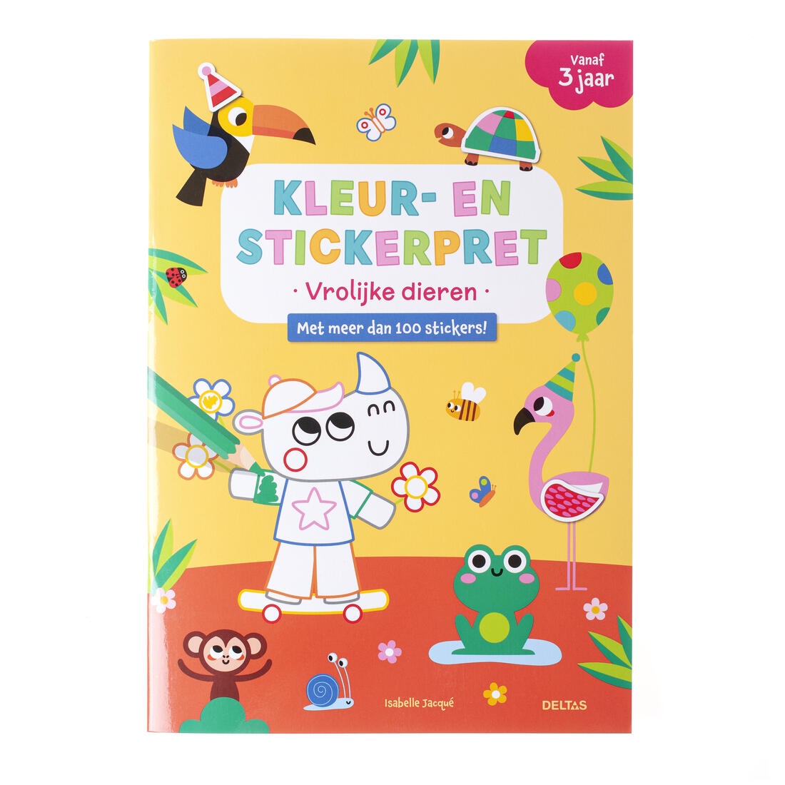 Kleur en stickerpret vorlijke dieren 3+