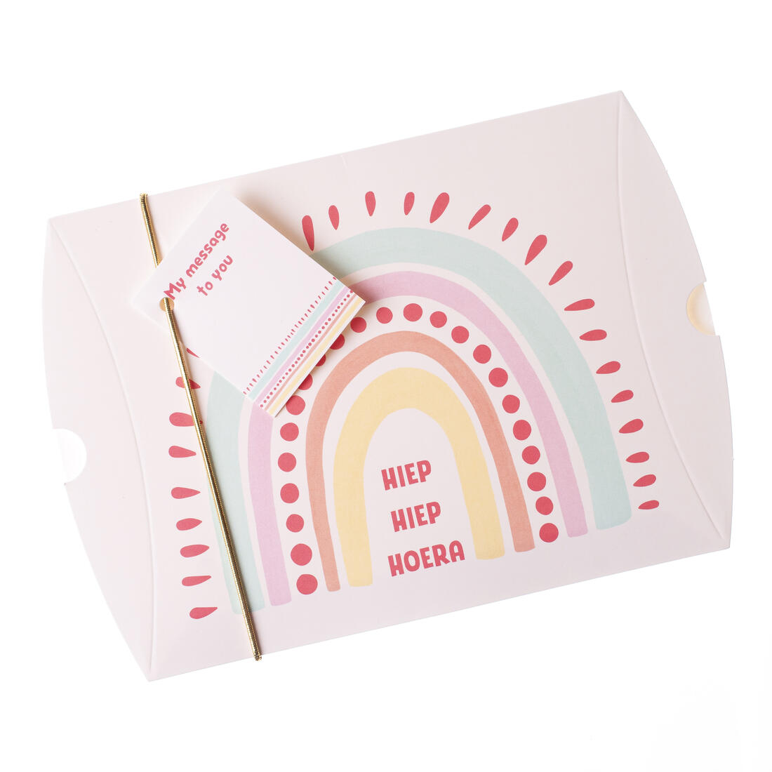 Geschenkdoosje 12 x 17 cm + labeltje - Regenboog