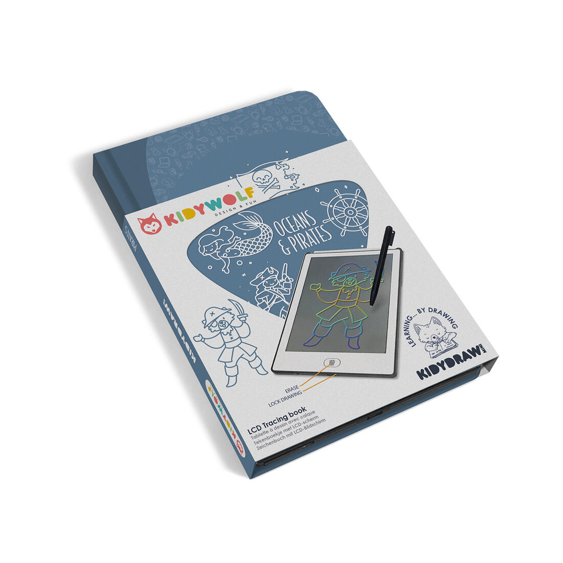 Kidydraw-mini Oceans & Pirates draagbaar tekentablet op zee Kidydraw-mini Oceans & Pirates draagbaar tekentablet op zee