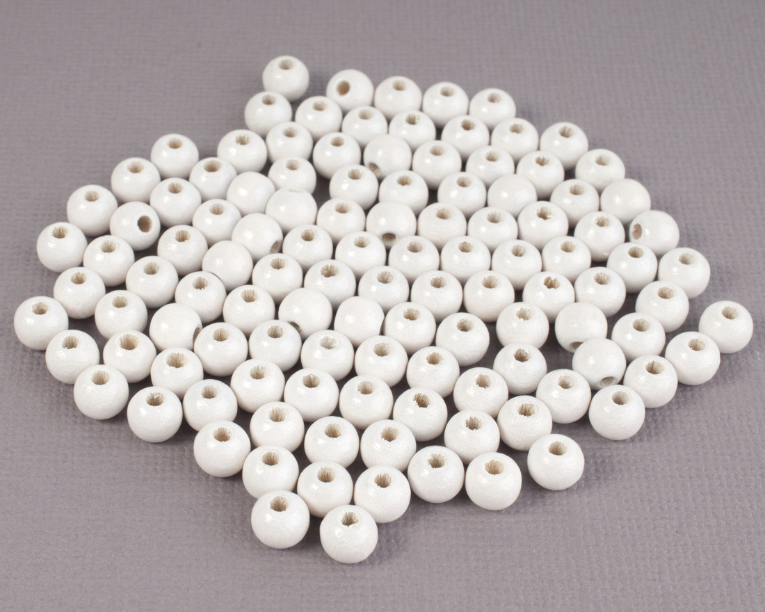 Houten parels 6 mm 115 stuks