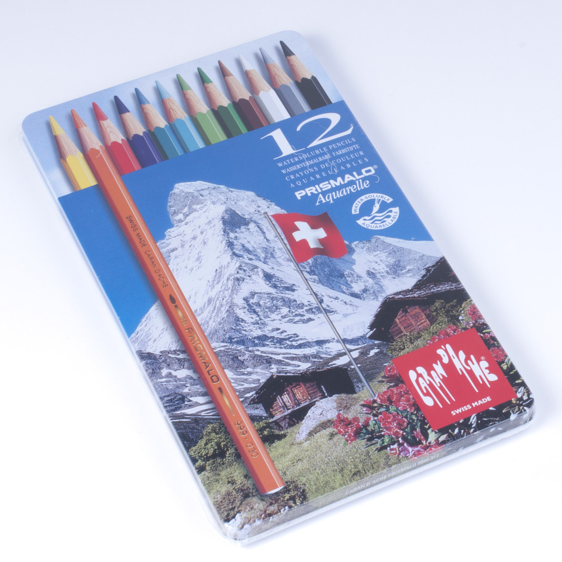 Caran D'Ache Prismalo aquarelpotloden 12 stuks Caran D'Ache Prismalo aquarelpotloden 12 stuks