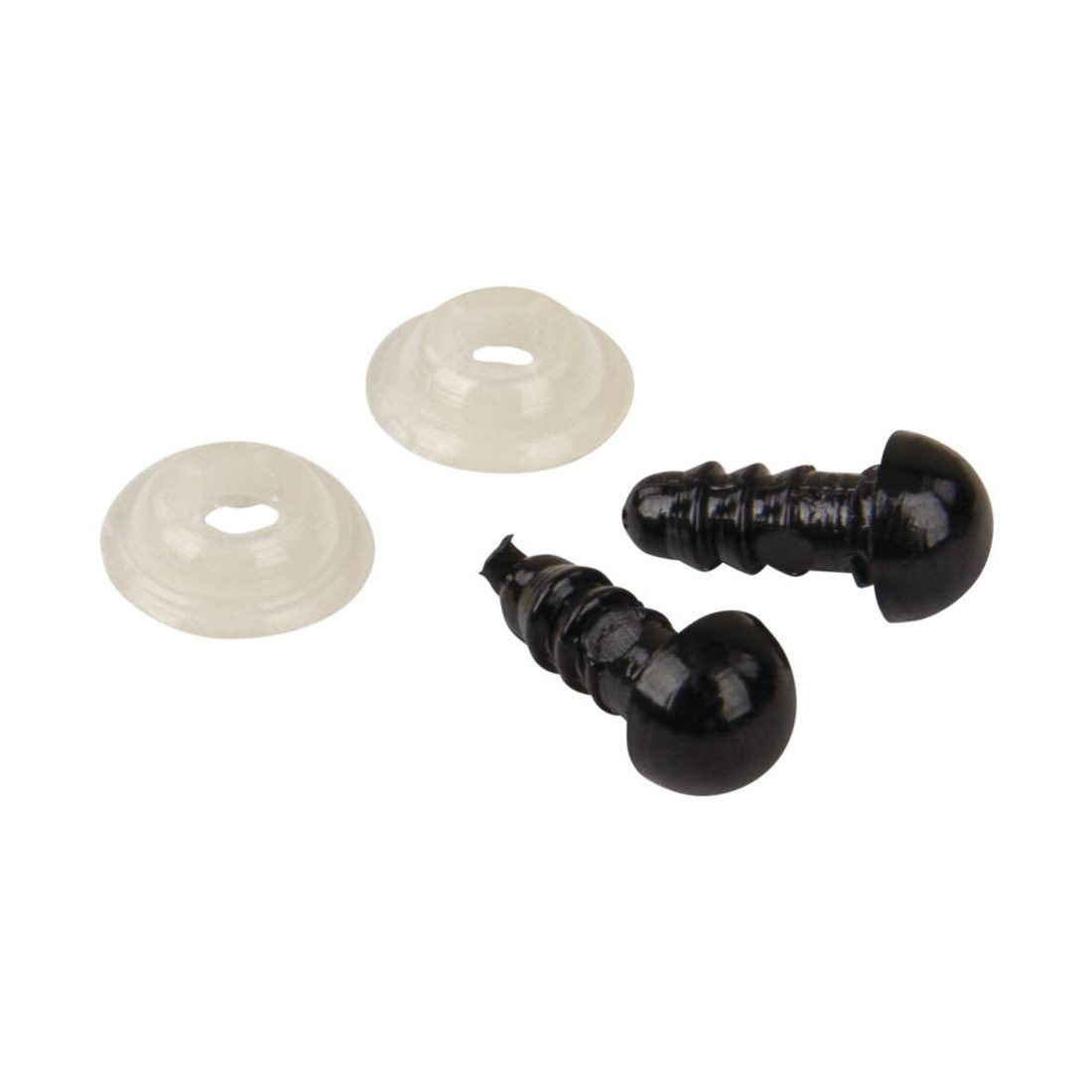 Dieren-steekoog plastic 6 mm 10 stuks zwart