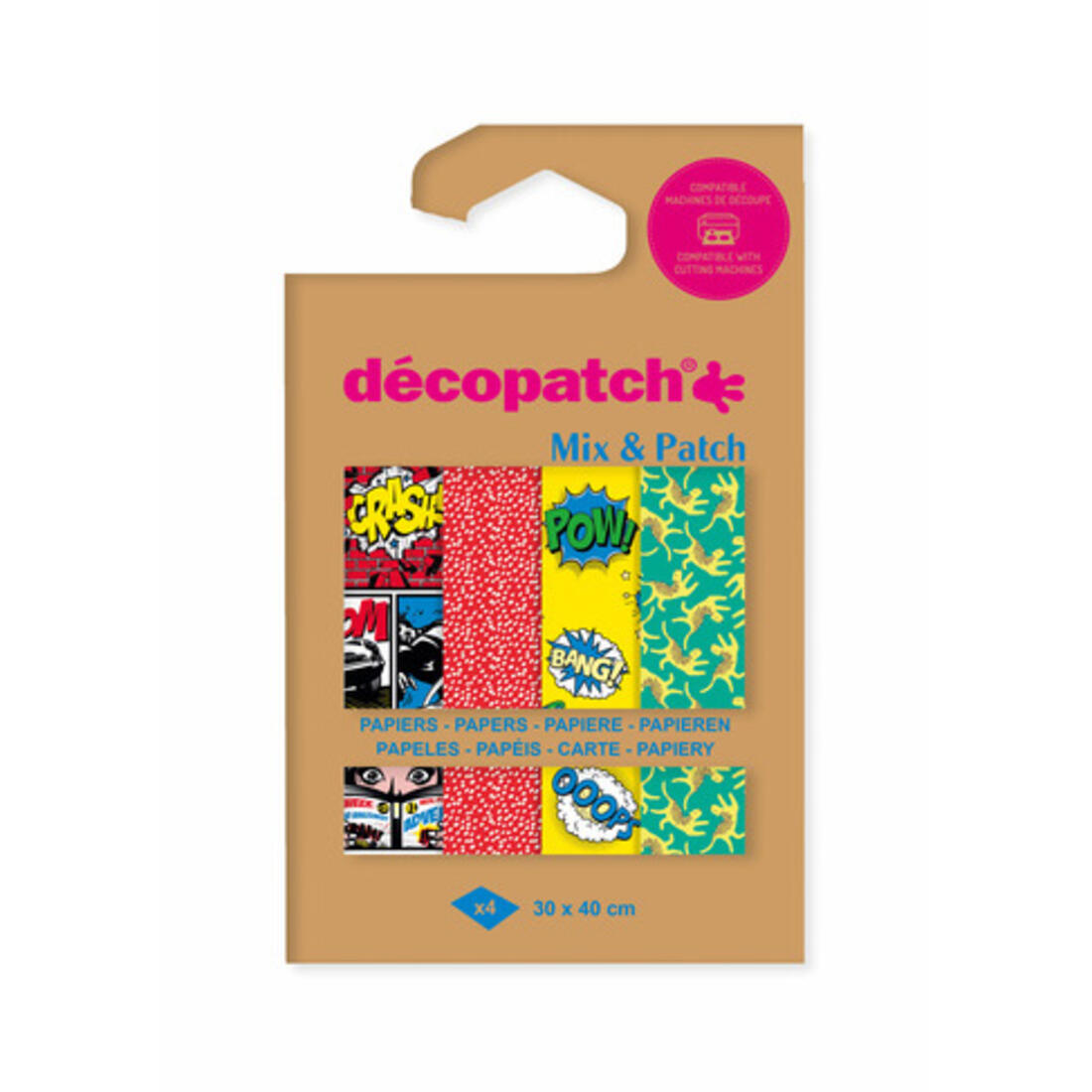 Decopatch papier 30 x 40 cm 4 vel ass. pop art