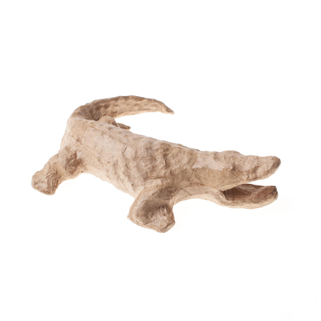 Papier-maché figuur krokodil 14 cm