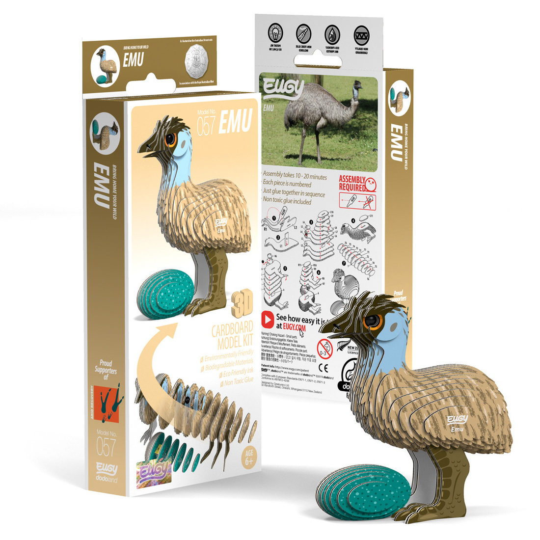 Eugy 3D karton vogel - emoe