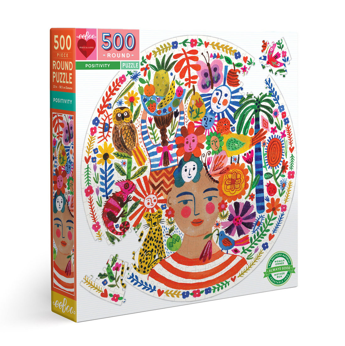 eeBoo Positivity ronde puzzel 500 stukjes