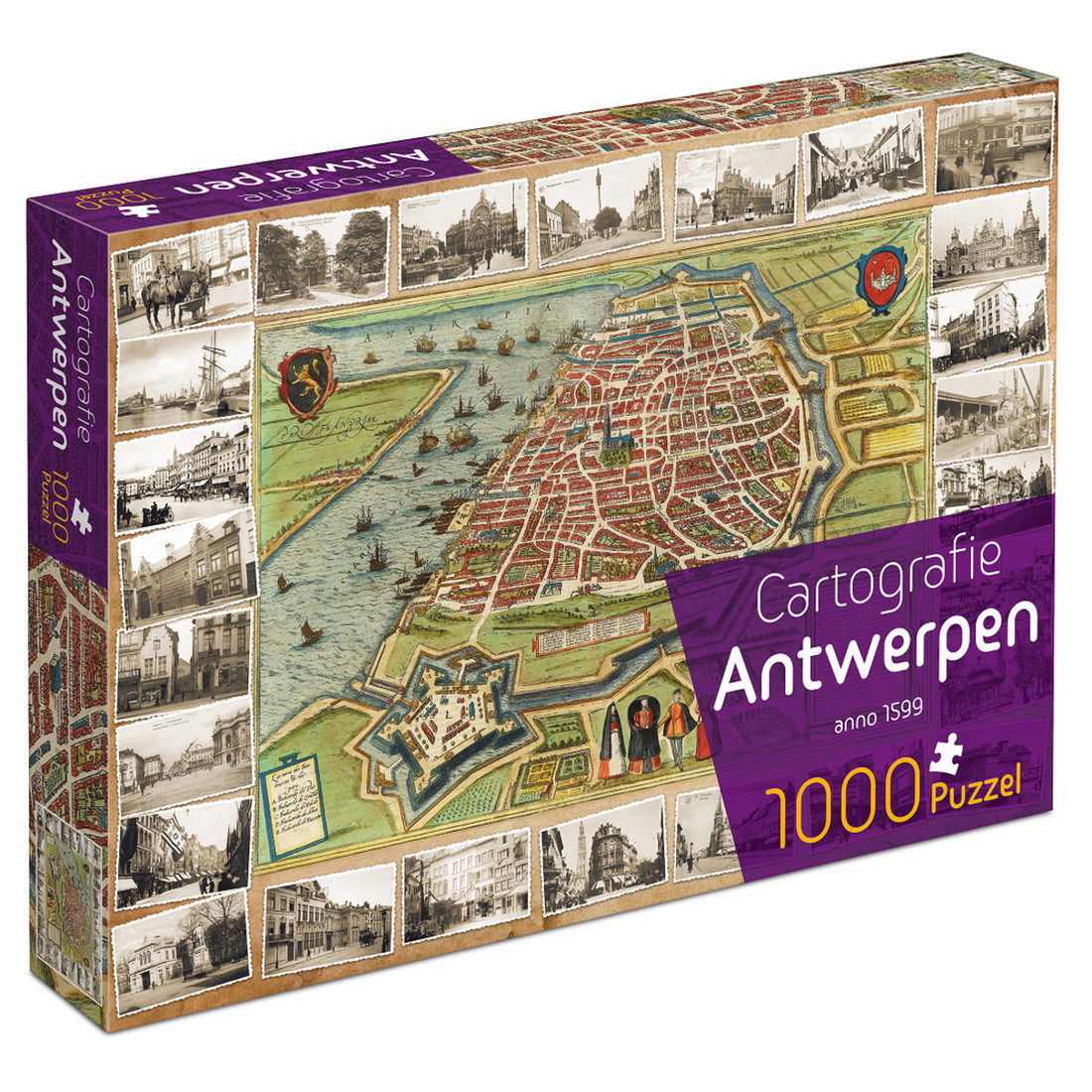 Puzzel Antwerpen anno 1599 cartografie 1000 stukjes
