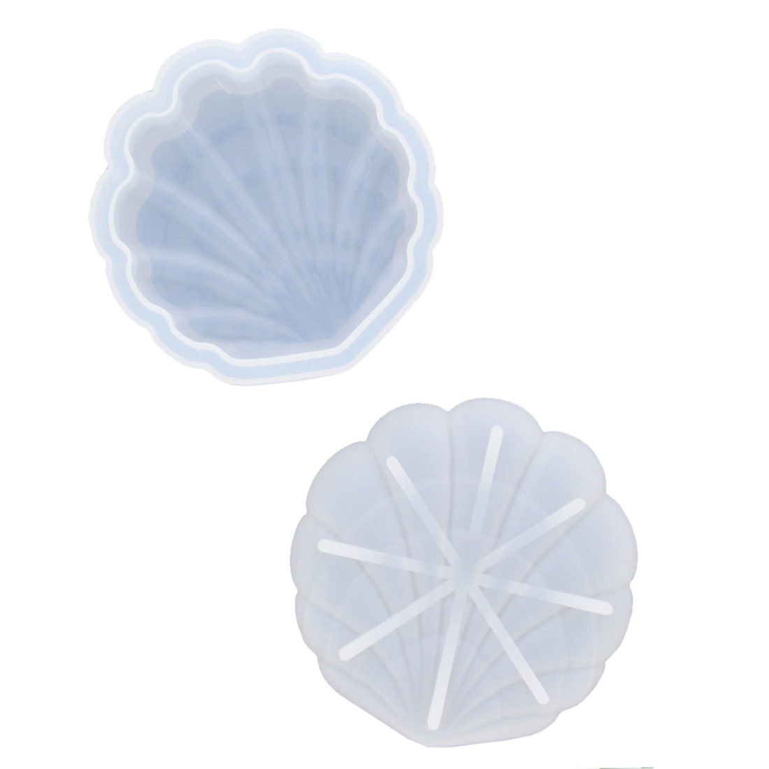 Siliconen mal schaaltje met deksel schelp 13,5 cm