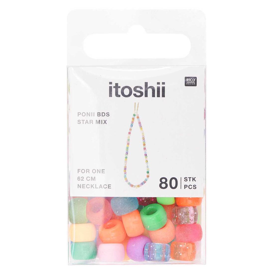 Ponii Beads Kralen 9 x 6 mm 80 stuks mix