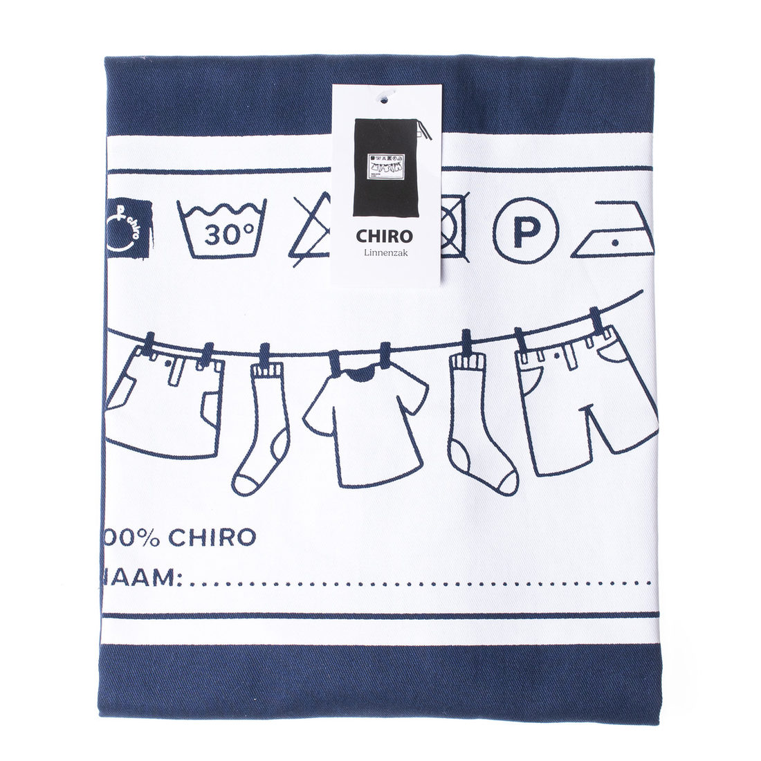 Linnenzak blauw 100% Chiro 80 x 50 cm Linnenzak blauw 100% Chiro 80 x 50 cm