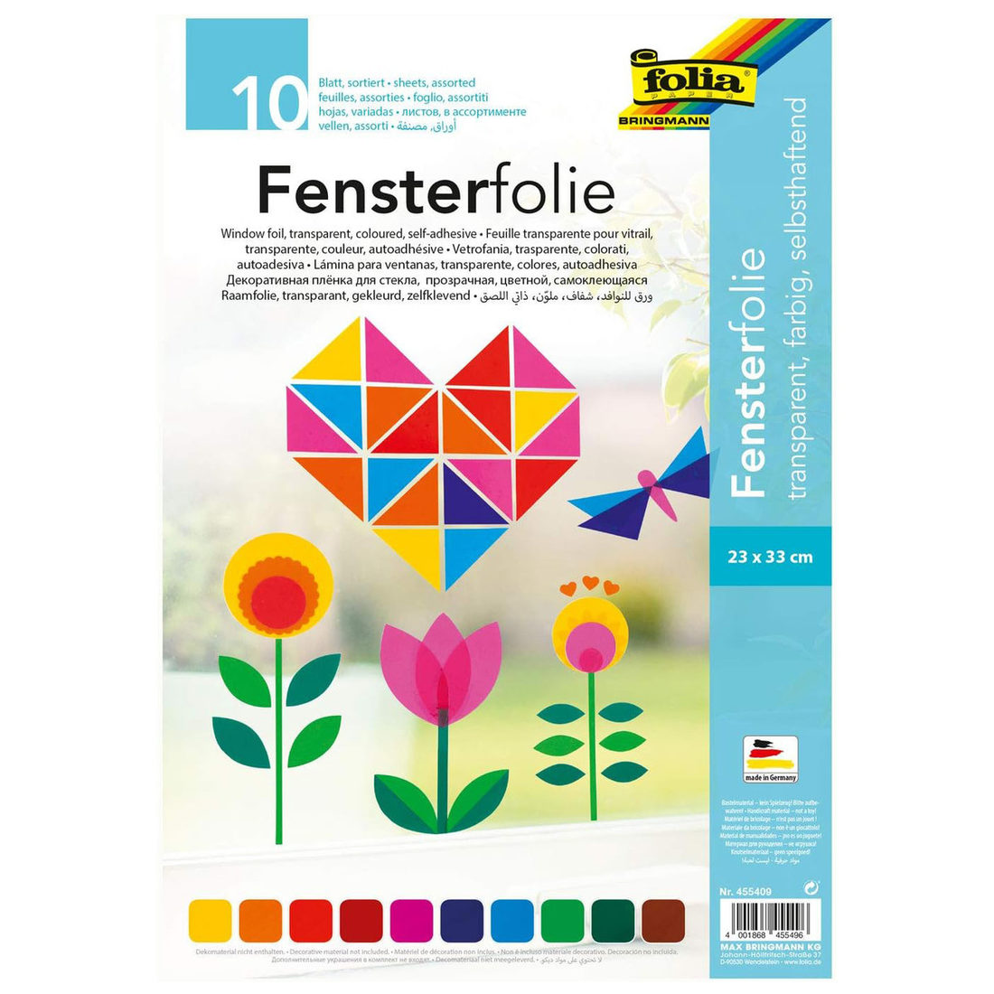 Raamfolie gekleurd 23 x 33 cm10st Folia