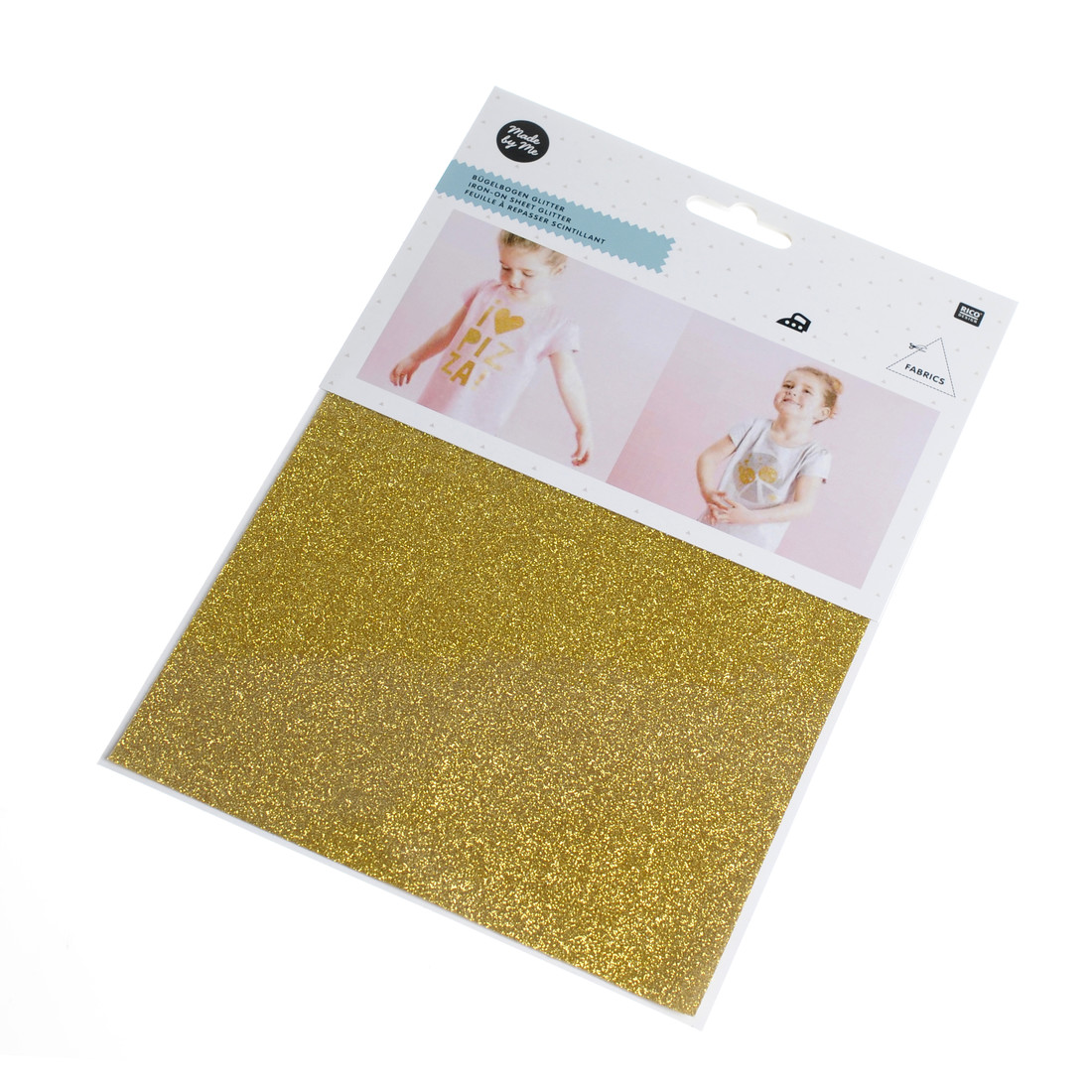 Strijkfolie glitter 15 x 18,5 cm goud Strijkfolie glitter 15 x 18,5 cm goud