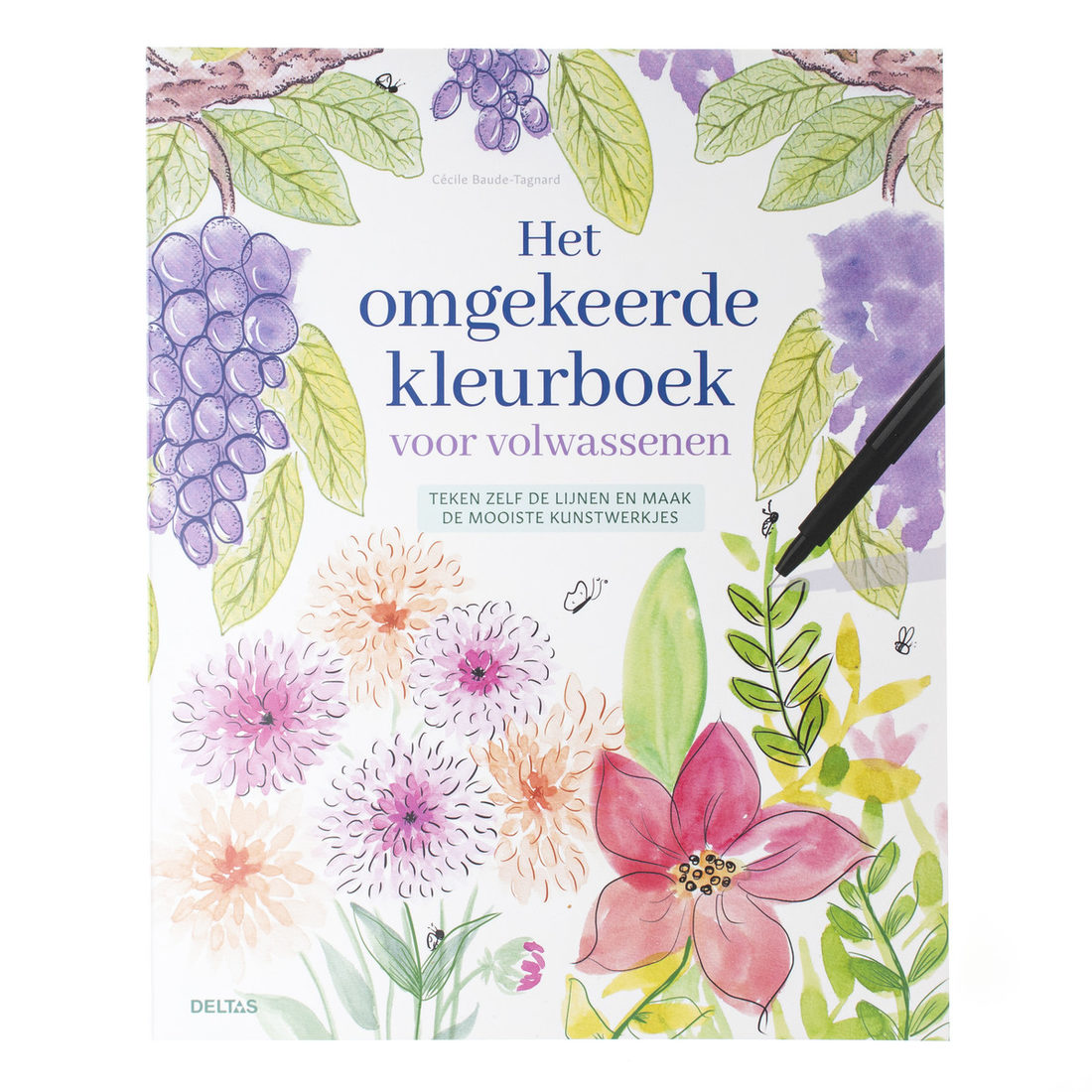 Het omgekeerde kleurboek voor volwassenen