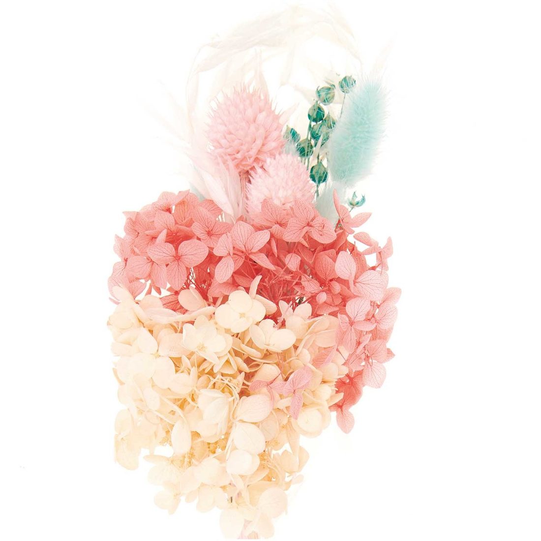 Droogbloemen mix 30 cm pastel turkoois Droogbloemen mix 30 cm pastel turkoois