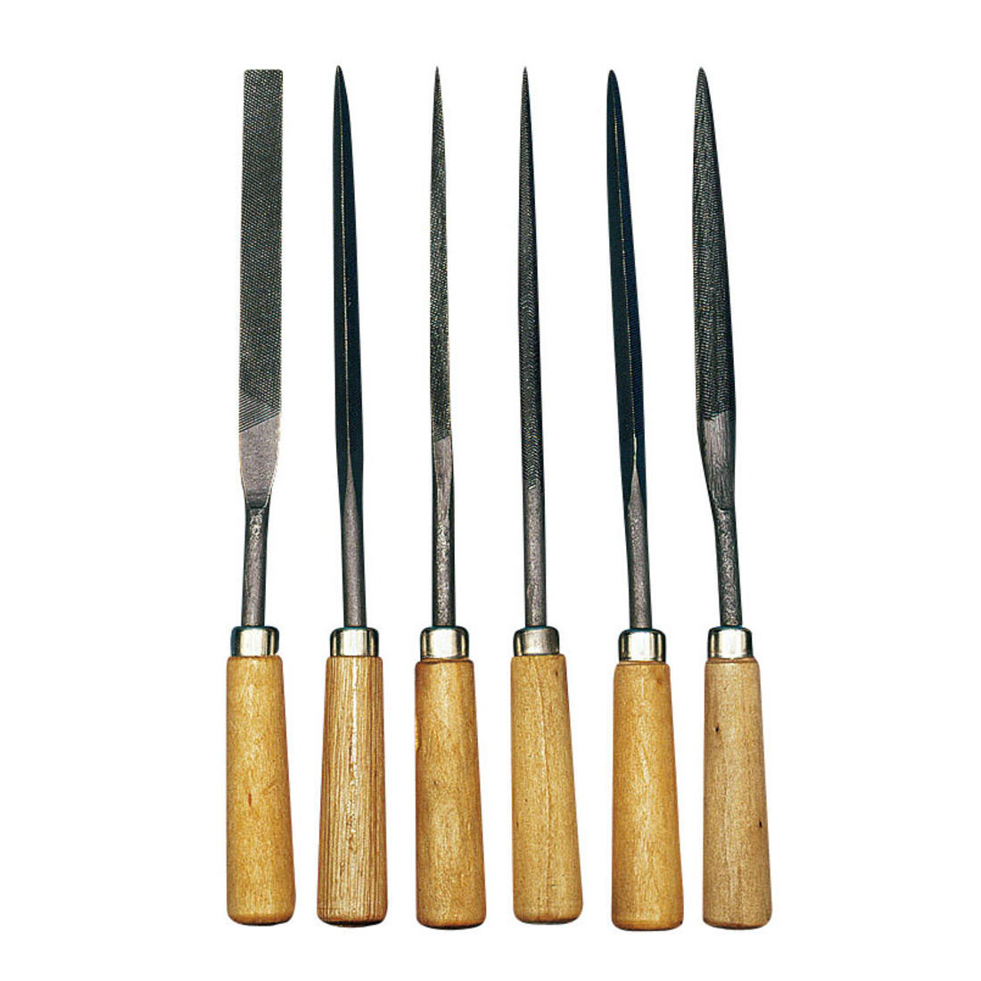 Set vijlen met houten handvat 6 stuks