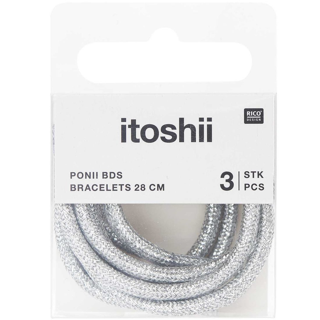 Ponii beads armband veter 28 cm 3 stuks