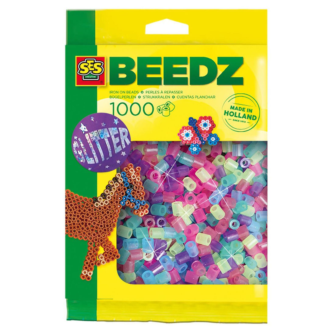 Ses strijkkralen 1000 stuks mix glitter Ses strijkkralen 1000 stuks mix glitter