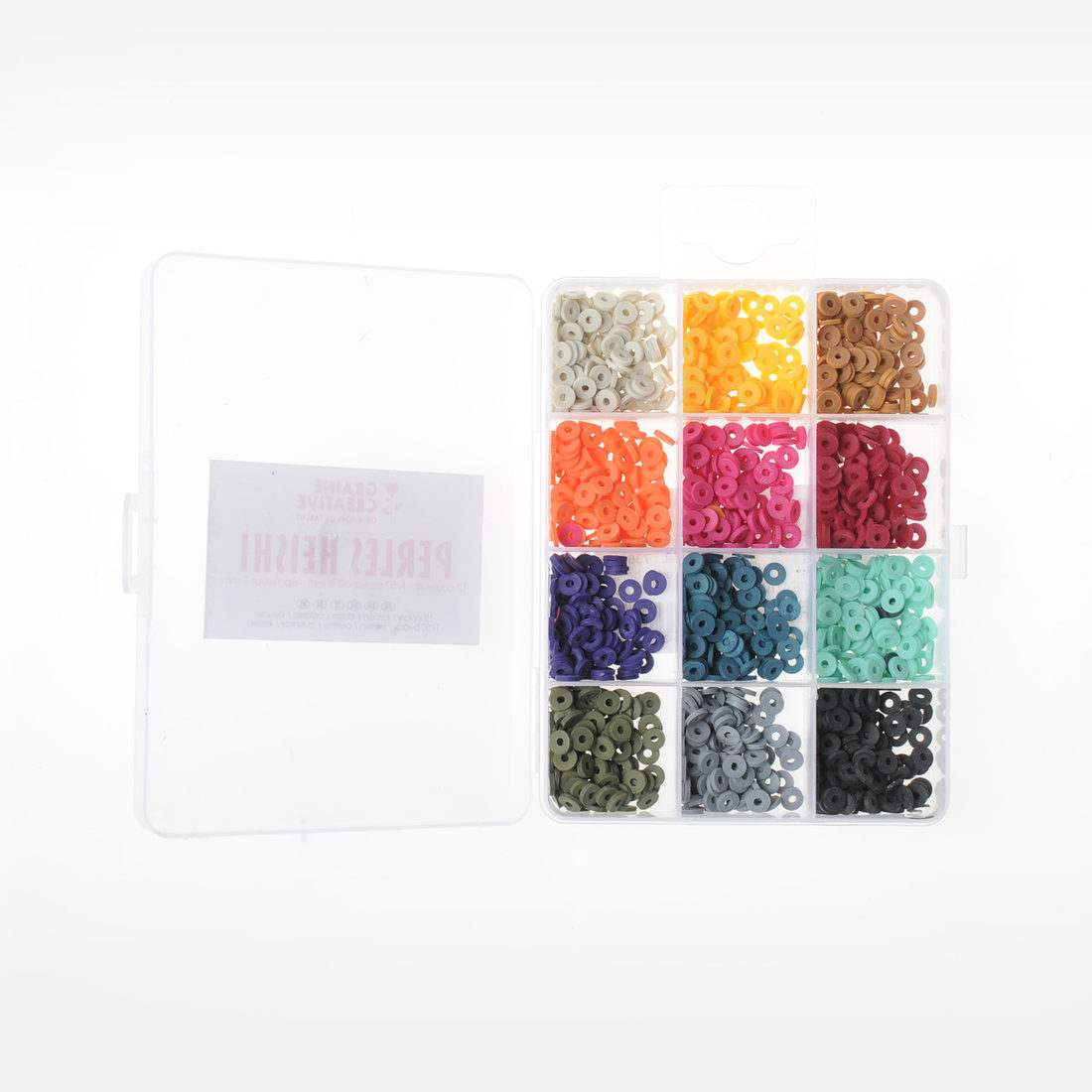 Heishi kralen 6 x 1 mm 1750 stuks 12 kleuren