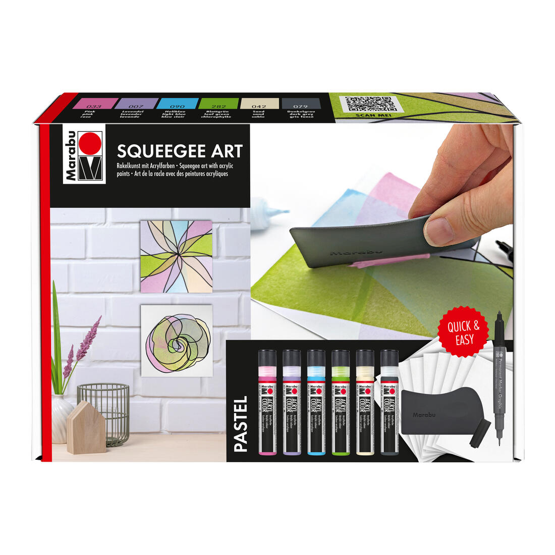 Marabu Squeegee art set pastel