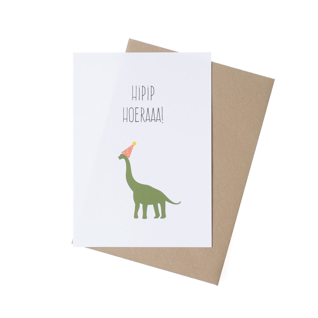 Wenskaart - Dino hoeraaa Wenskaart - Dino hoeraaa