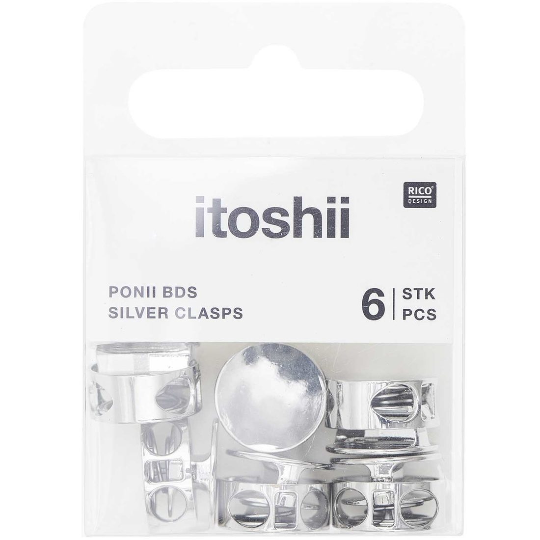 Ponii Beads Sluiting metaal  14 x 9 mm 6 stuks zilver Ponii Beads Sluiting metaal  14 x 9 mm 6 stuks zilver