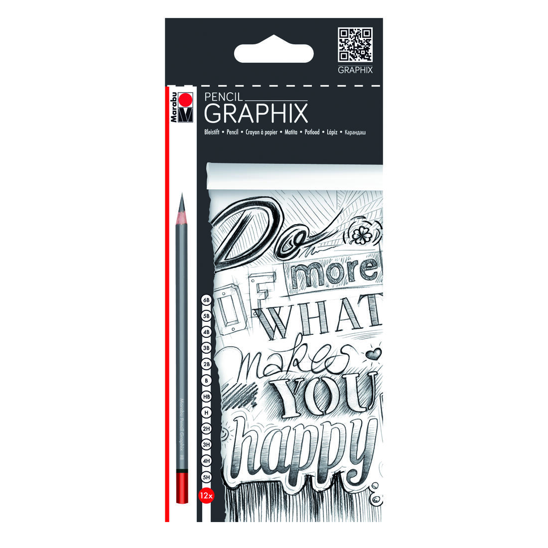 Marabu Graphix potloden 5H - 6B 12 stuks