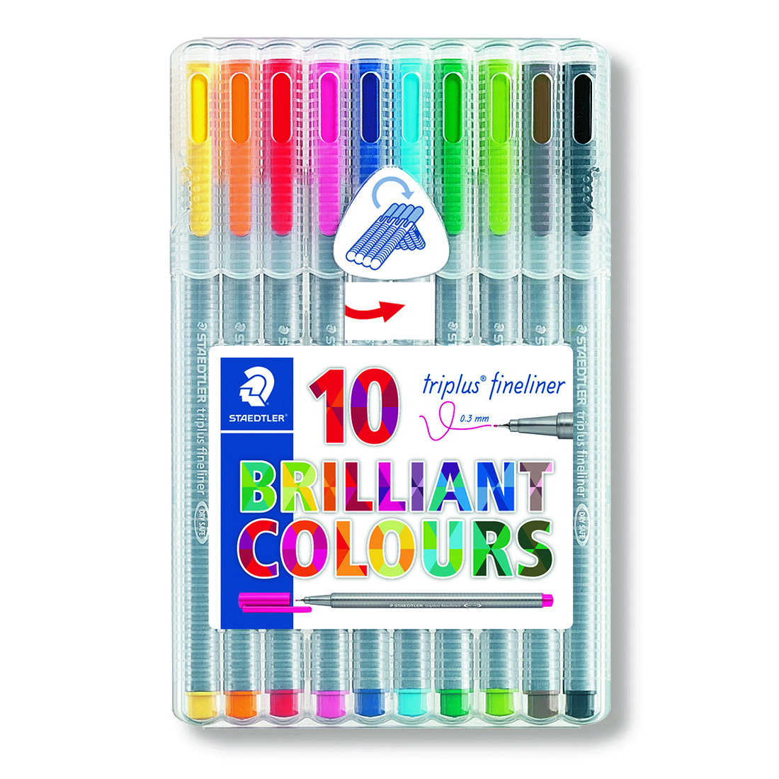 Staedtler Triplus Color viltstift in stevig etui 10 st
