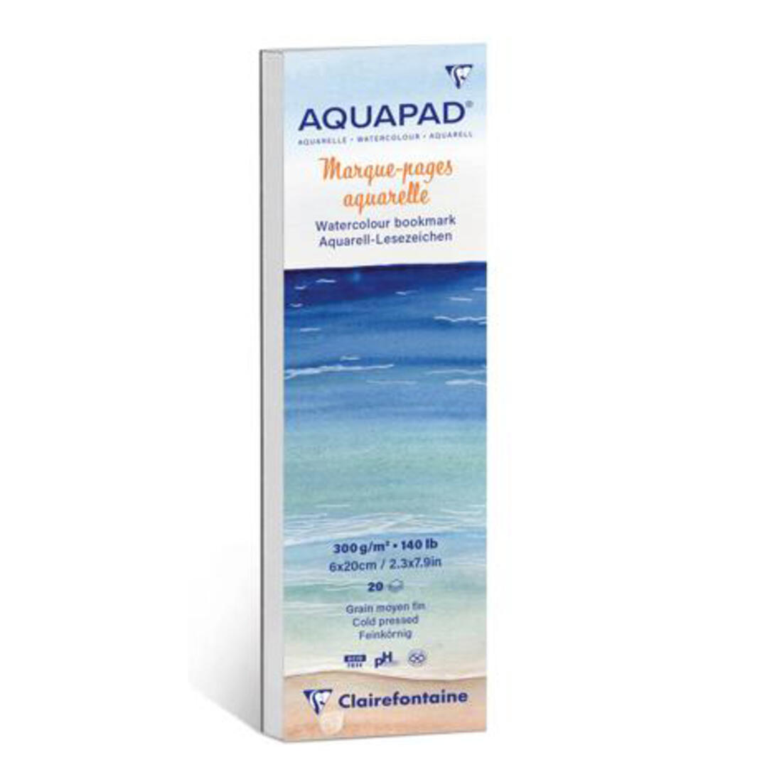 Goldline aquapad boekenlegger 6 x 20 cm 300g 20 vellen