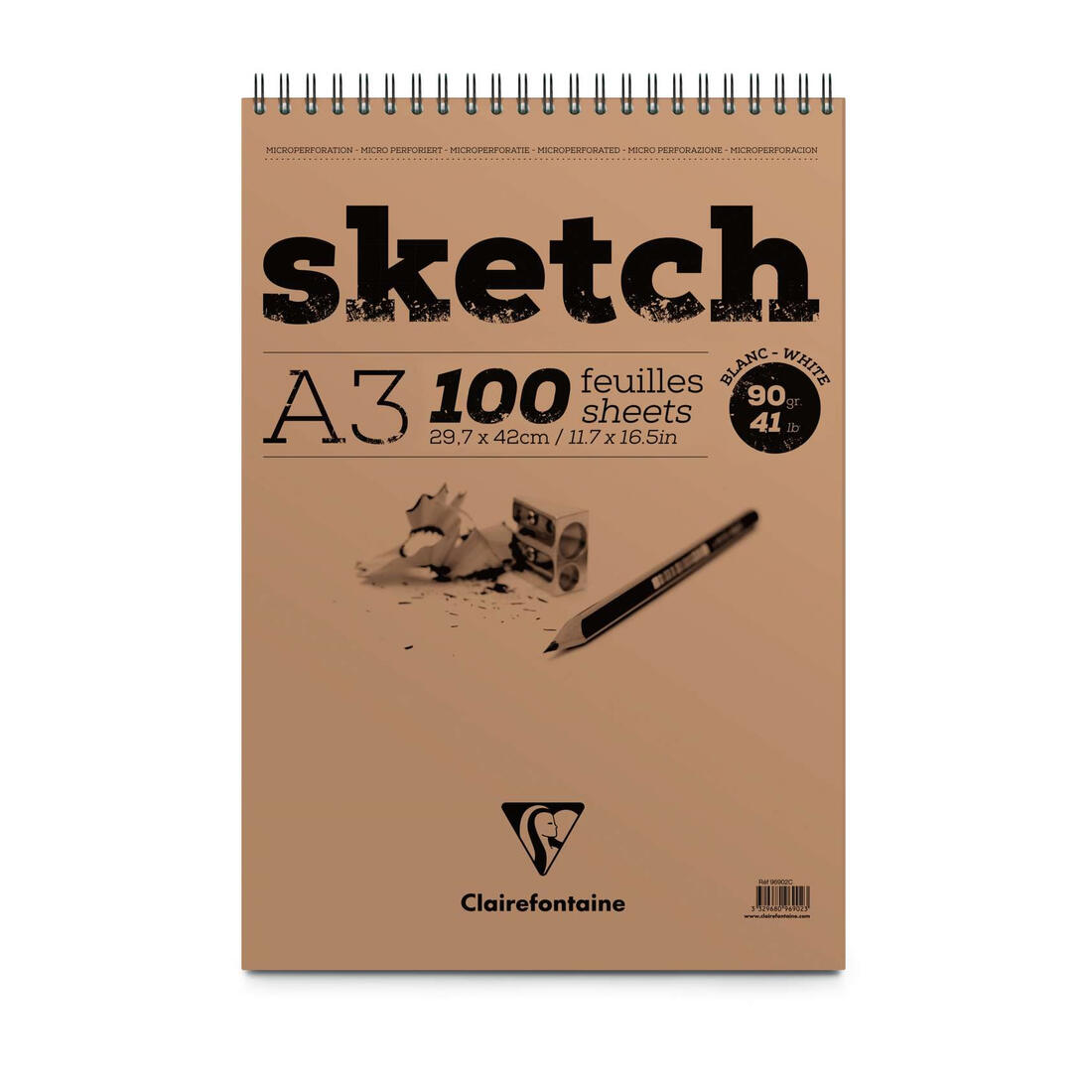 Schetsboek met spiraalbinding 90 g 100 vel A3