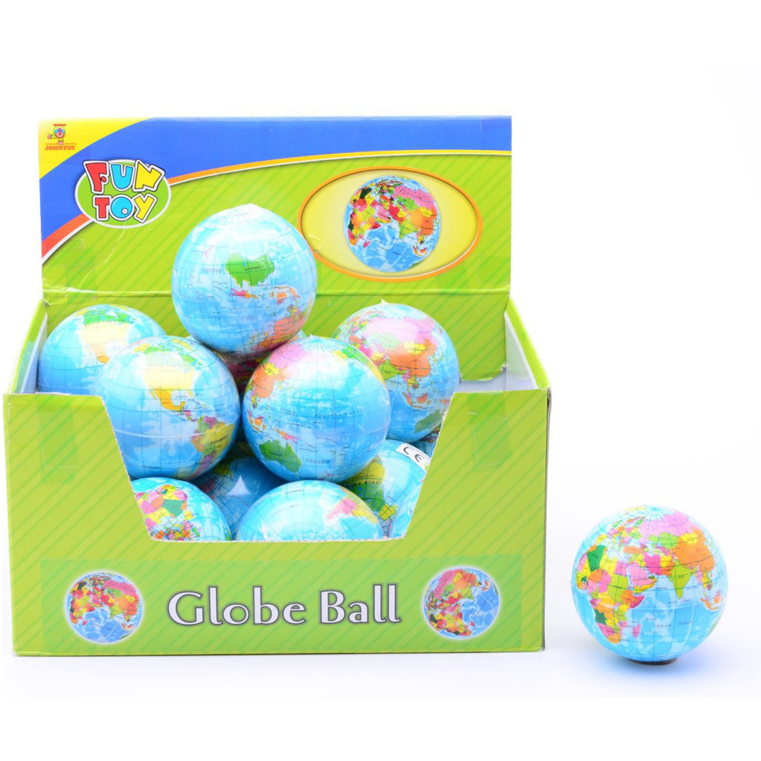 Schenkspeelgoed - Zachte 'wereld'bal 75 mm Schenkspeelgoed - Zachte 'wereld'bal 75 mm