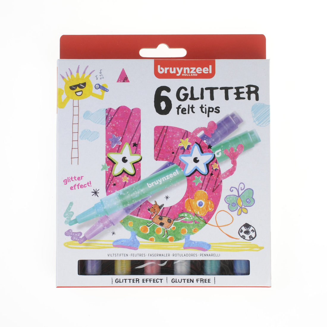 Bruynzeel glitterstiften 6 stuks