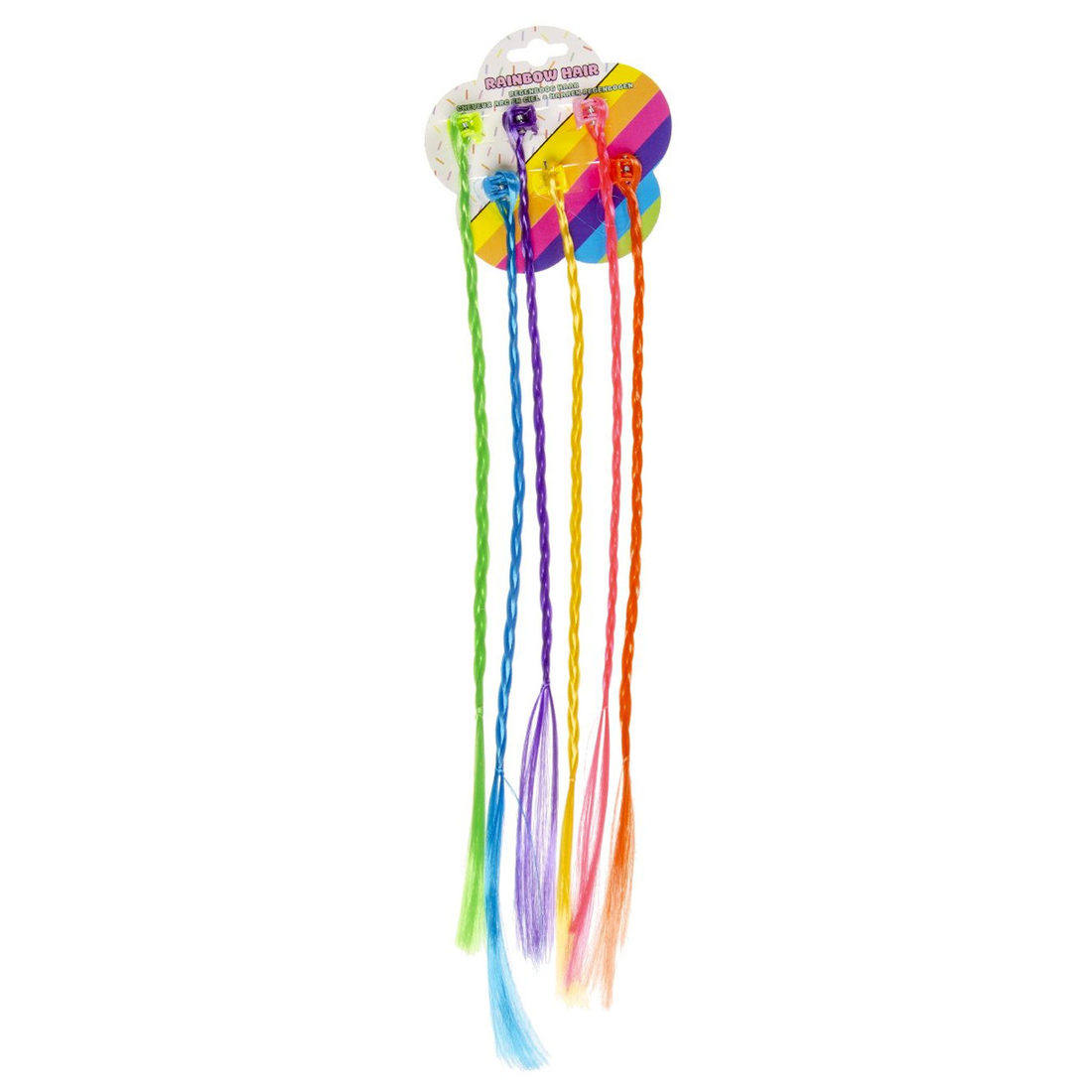 Gekleurde haarvlechtjes regenboog 6 stuks