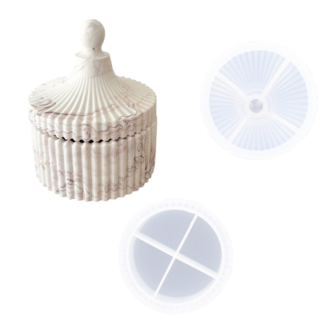 Siliconen mal potje met deksel 8,2 cm Siliconen mal potje met deksel 8,2 cm