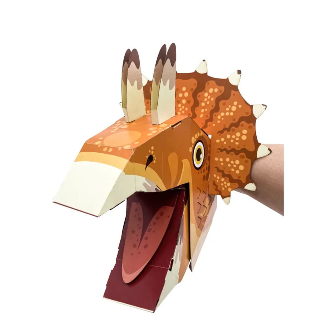 Kartonnen handpop Triceratops Kartonnen handpop Triceratops