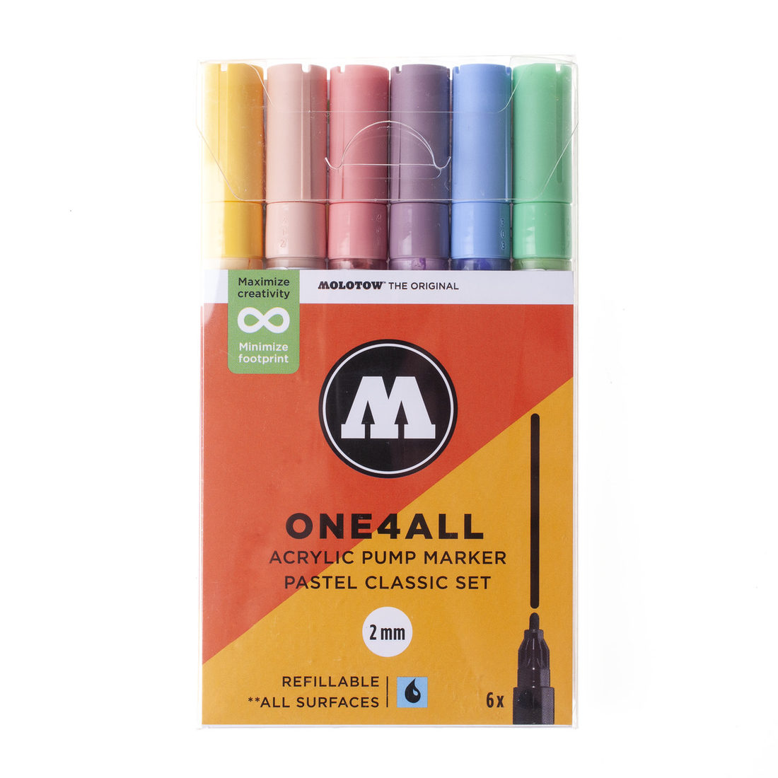 Molotow one4all marker 2 mm 6 stuks pastel classic Molotow one4all marker 2 mm 6 stuks pastel classic
