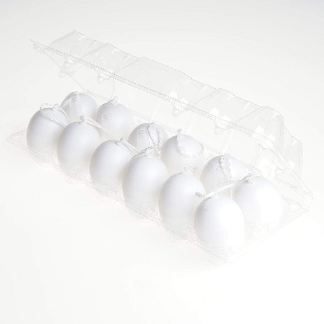 Plastic eieren om te versieren 12 stuks 6 cm
