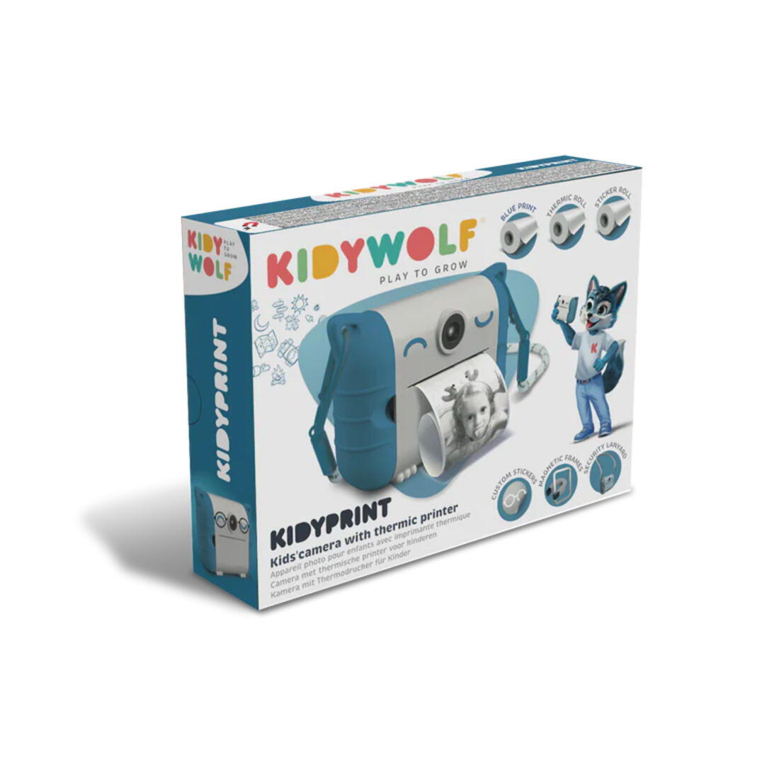 Kidyprint - camera met thermische printer lichtblauw