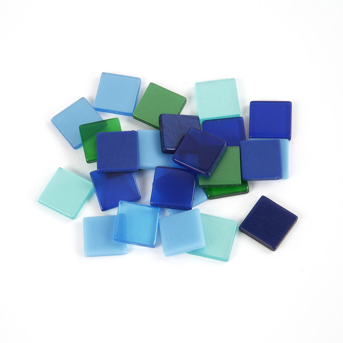 Mini mozaïek kunsthars 10 x 10 mm blauw/groen Mini mozaïek kunsthars 10 x 10 mm blauw/groen