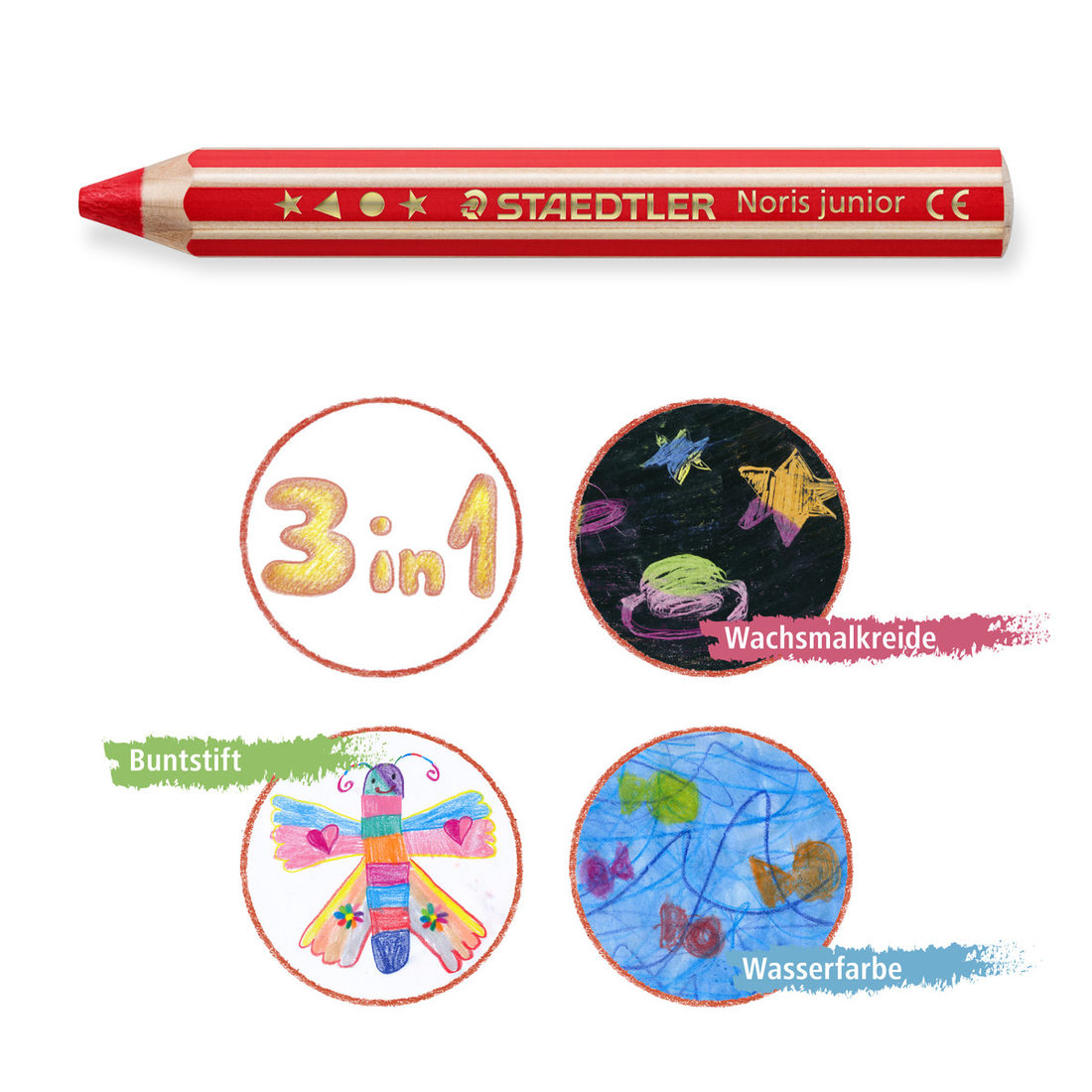 Staedtler Noris Chunky 3 in 1 kleurpotloden 12 stks +slijper Staedtler Noris Chunky 3 in 1 kleurpotloden 12 stks +slijper