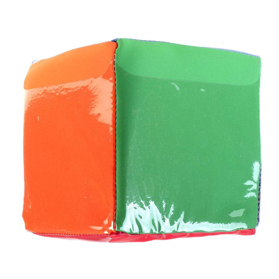 Dobbelsteen met 6 kleuren en 6 insteekzakjes 15 cm Dobbelsteen met 6 kleuren en 6 insteekzakjes 15 cm