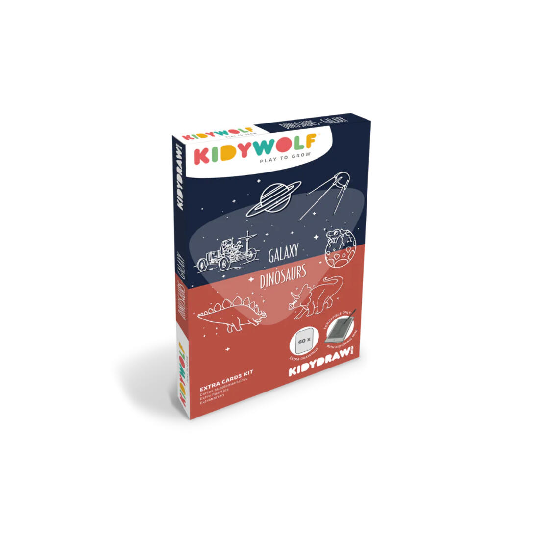 Kidydraw-mini aanvullingsset 2 dino's & ruimtevaart