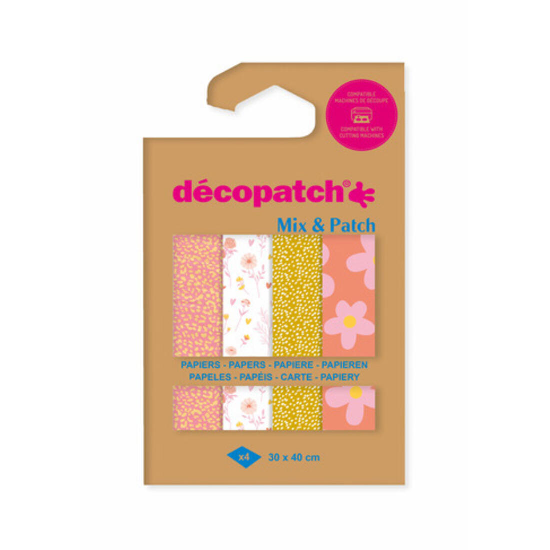 Decopatch papier 30 x 40 cm 4 vel ass. bloemen