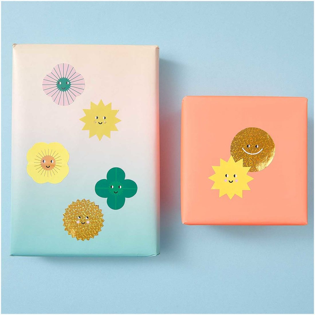 Stickers op rol 55 mm 120 stuks vrolijke mix Stickers op rol 55 mm 120 stuks vrolijke mix