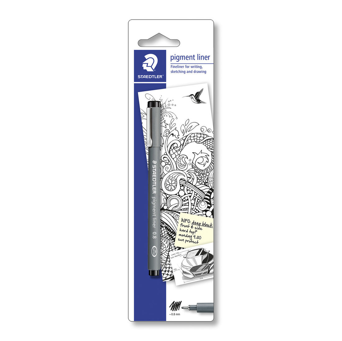 Staedtler pigmentliner 0,8 mm zwart