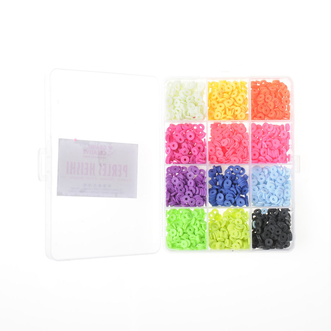 Heishi kralen 6 x 1 mm 1750 stuks 12 kleuren
