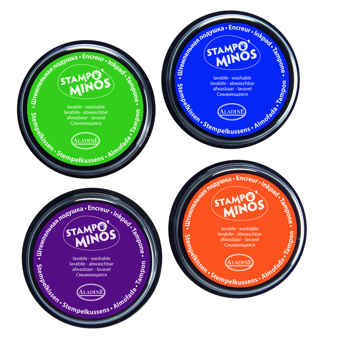 Stampo Colors inkt 4 stuks groen-blauw-paars-oranje