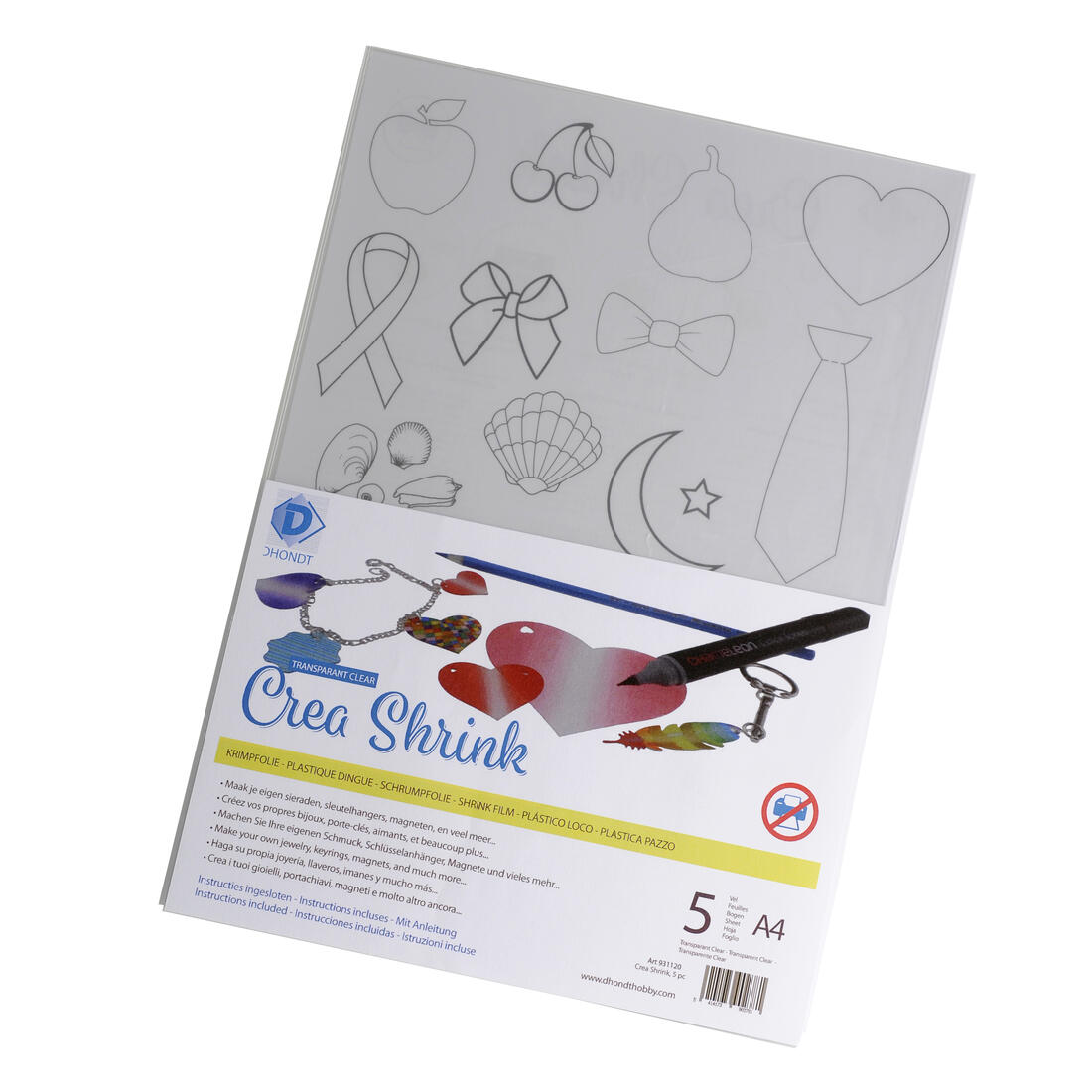 Krimpfolie A4, 5 stuks glashelder Krimpfolie A4, 5 stuks glashelder