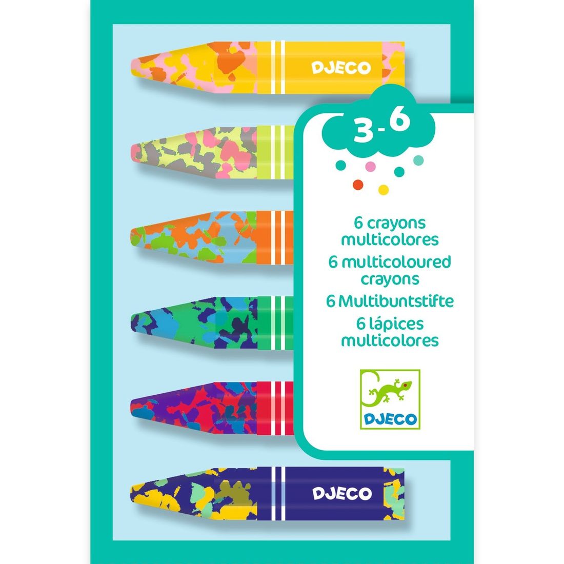 Djeco multicolor waskrijtjes 6 stuks 3-6 jaar Djeco multicolor waskrijtjes 6 stuks 3-6 jaar